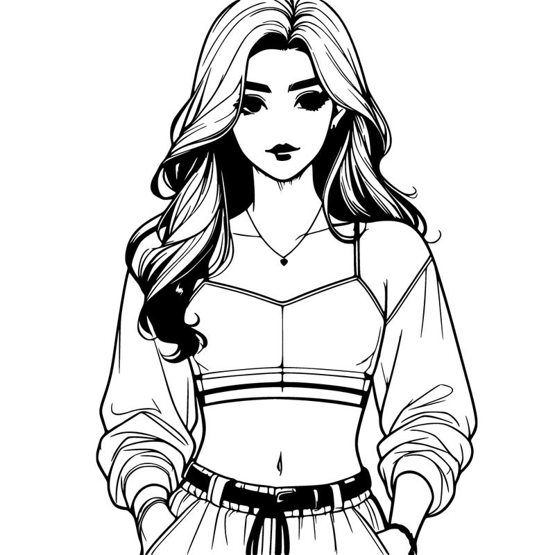 realistic woman in croptop