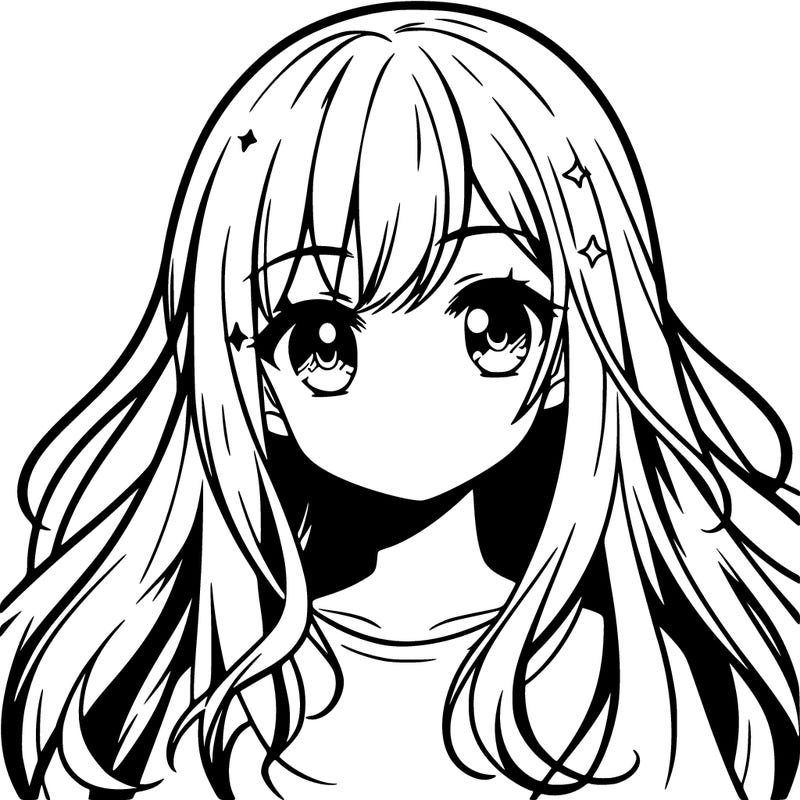 a long haired anime girl