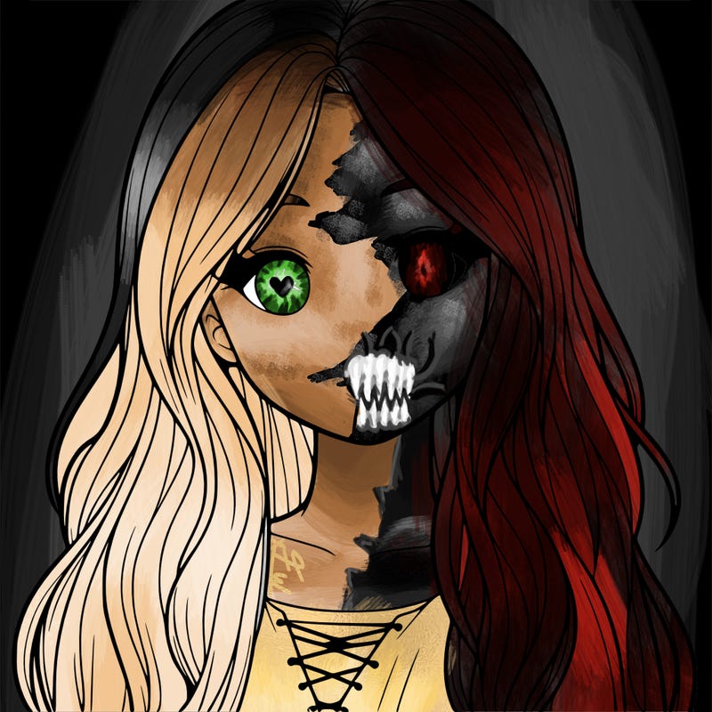 realistic girl with long hair