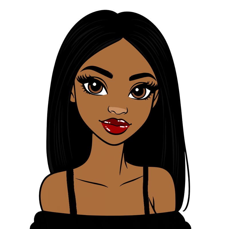 beautiful black woman with straight hair