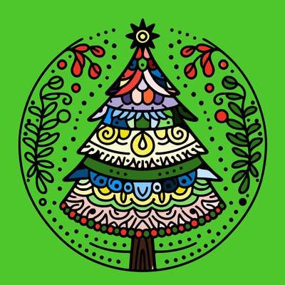 mandala sapin de noel