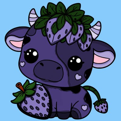 cute strawberry cow