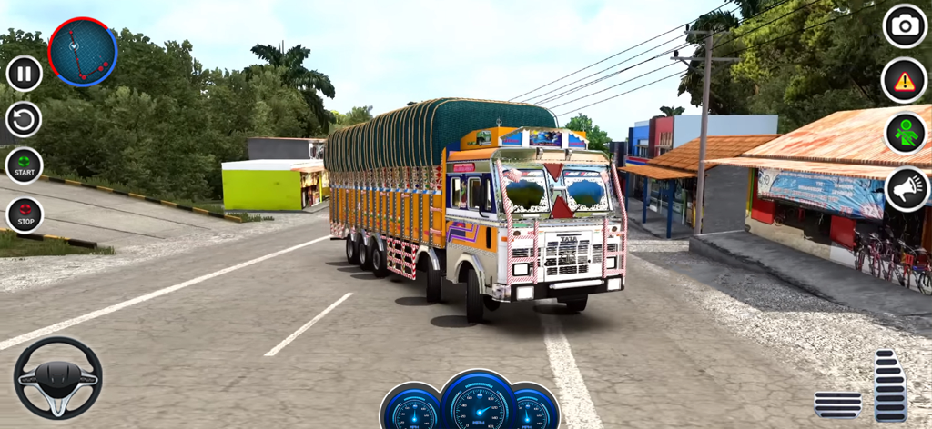 Indian Cargo Truck Driving 3D - Gameplay of a colorful Indian cargo truck driving in a 3D simulator