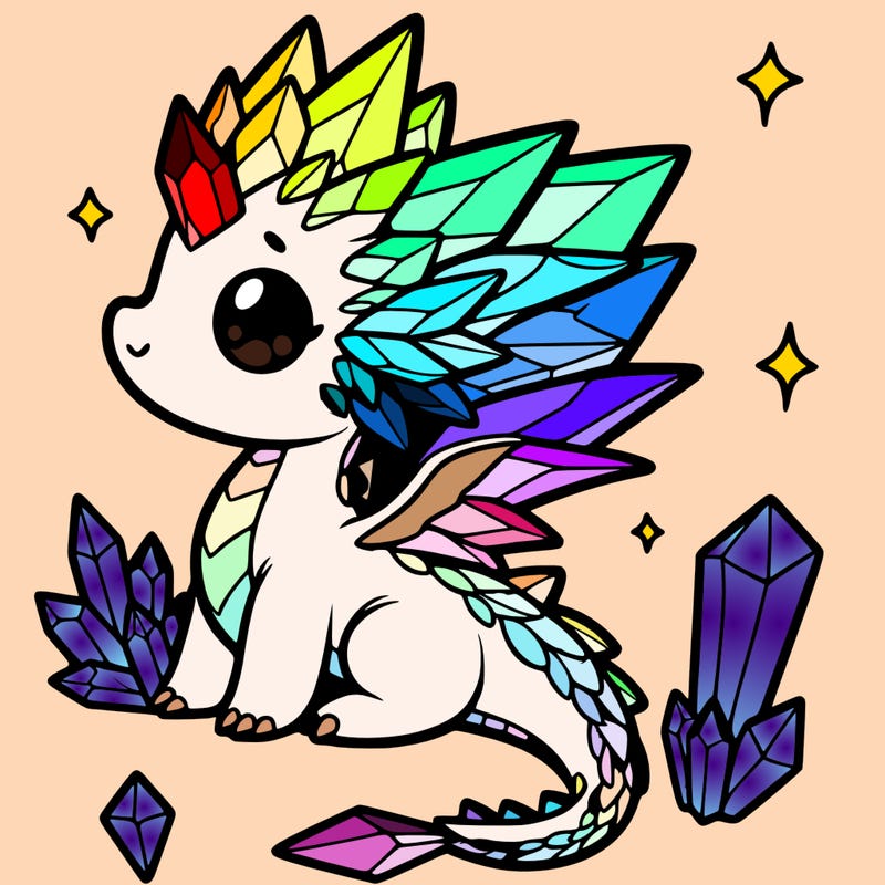 little cute crystal dragon