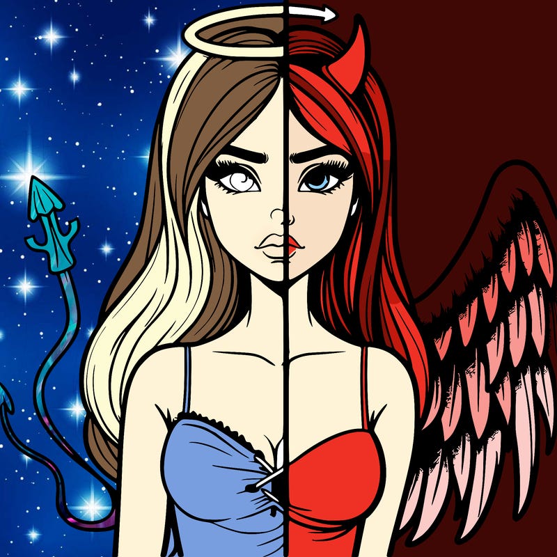 devil vs angel realistic girl