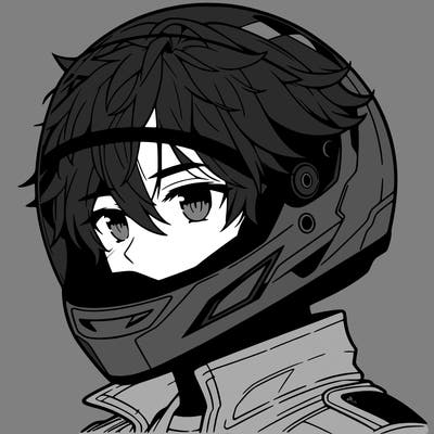 hot anime boy wearing motorcycle helmet