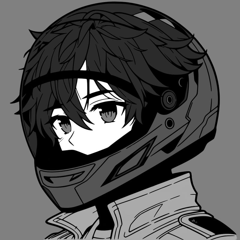 hot anime boy wearing motorcycle helmet