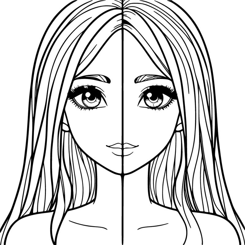 a split realistic girl