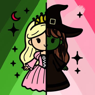 split princess and witch