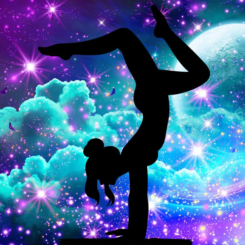 a woman doing a handstand