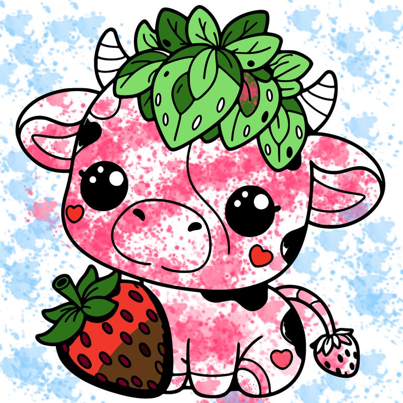 cute strawberry cow