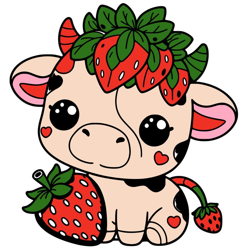 cute strawberry cow