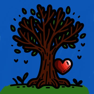 tree trunk with a heart