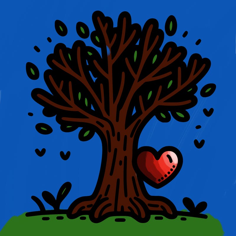 tree trunk with a heart