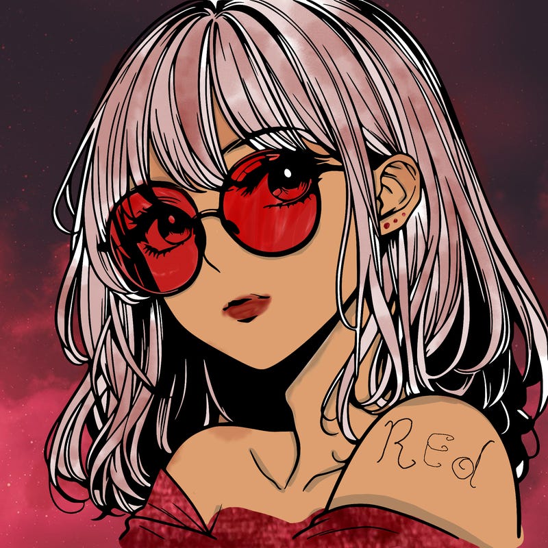 manga woman character with glasses and nice lips