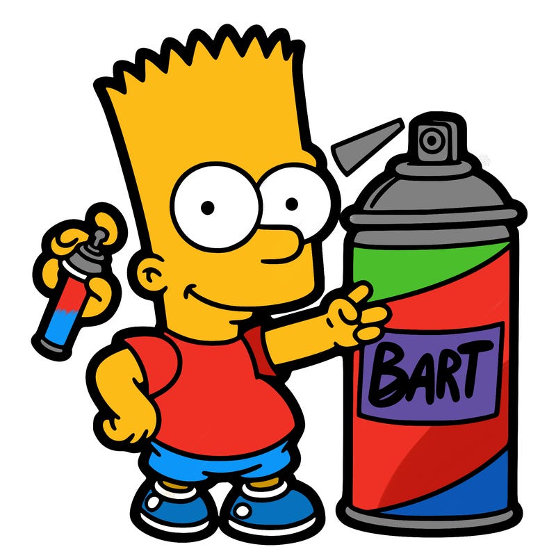 bart with spray can