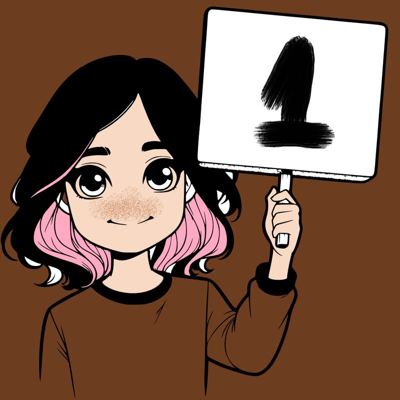 realistic girl holding up a sign