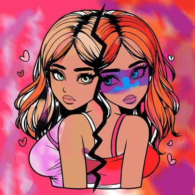 realistic girl split