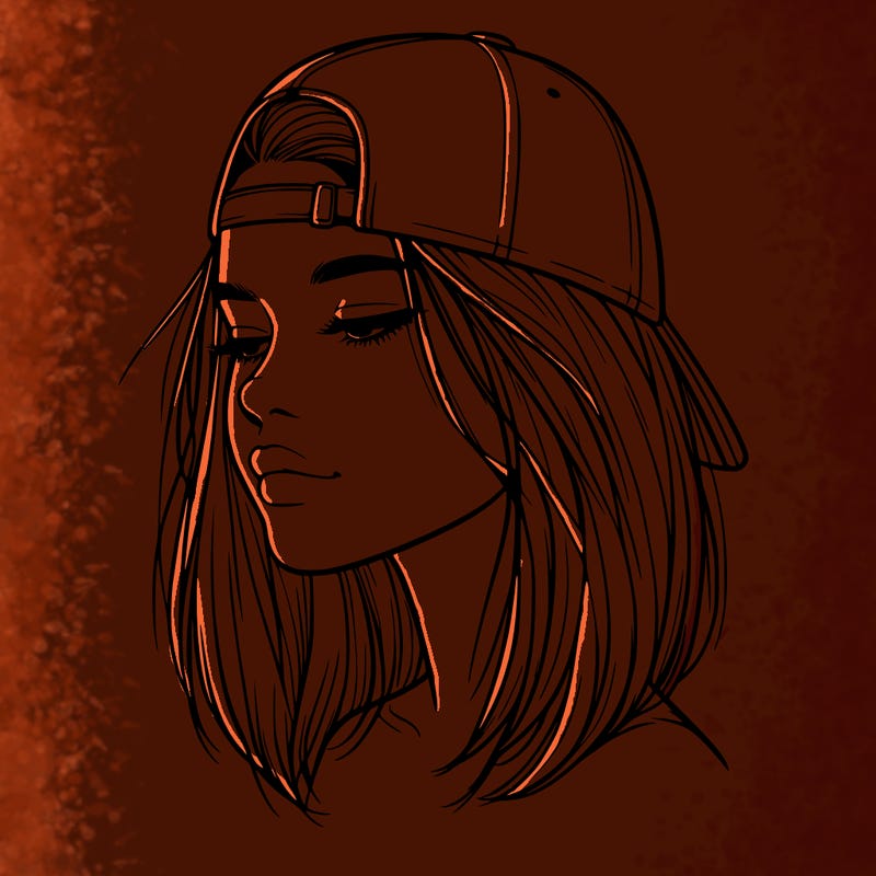 realistic  girl with a backwards hat