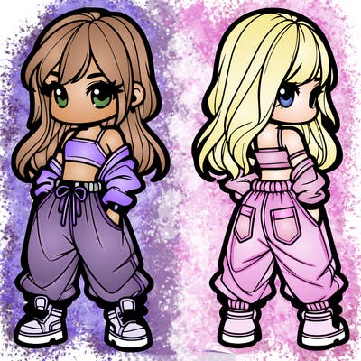 girl in crop top and baggy pants