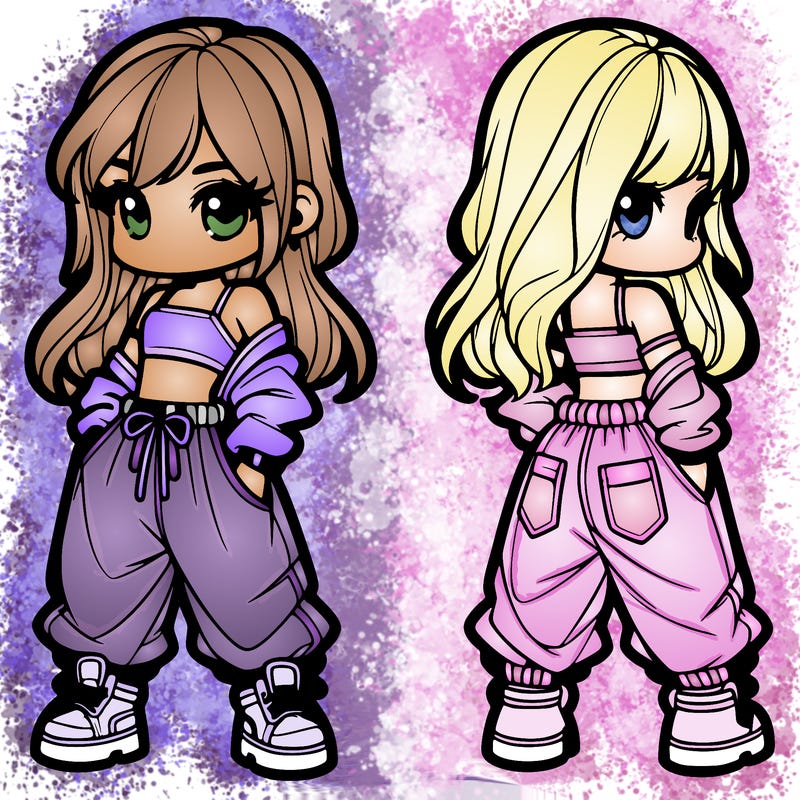 girl in crop top and baggy pants