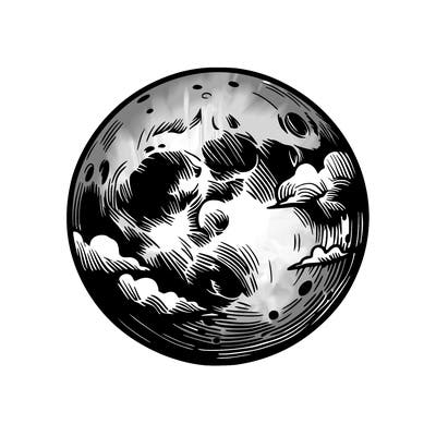 a realistic moon in space