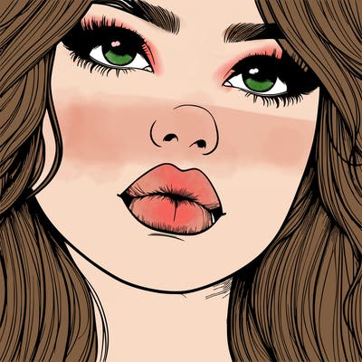 really realistic girl with lips