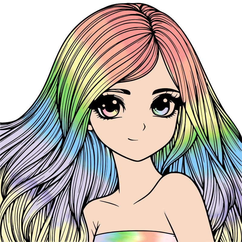 realistic girl pretty long hair