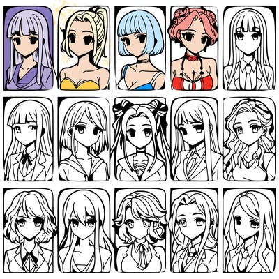 girls that look diffrent anime
