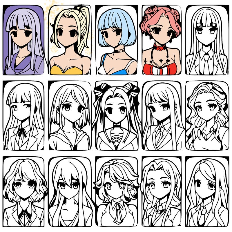 girls that look diffrent anime