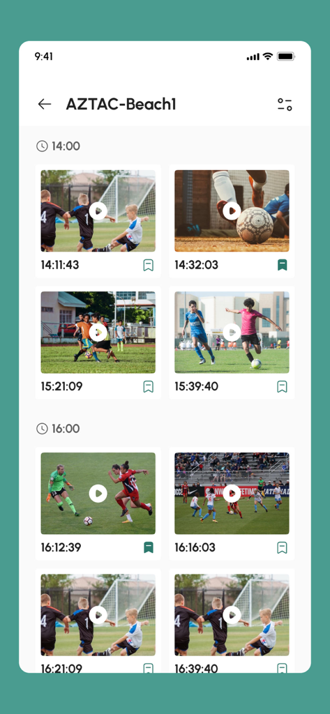 List of soccer match video clips and highlights in the ReplayVar mobile app