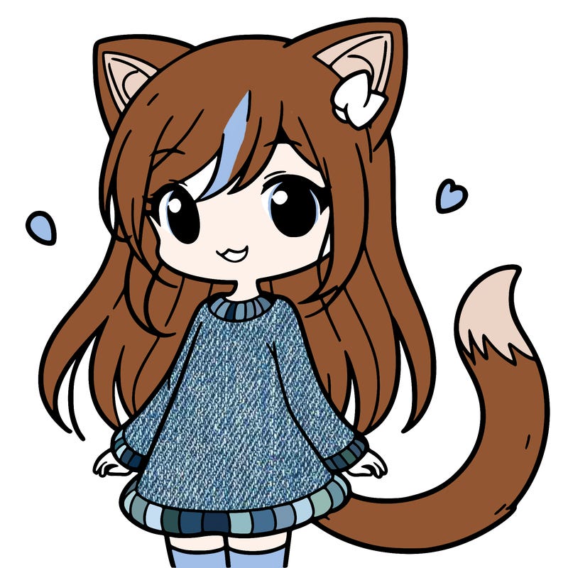 girl with cat ears and tail