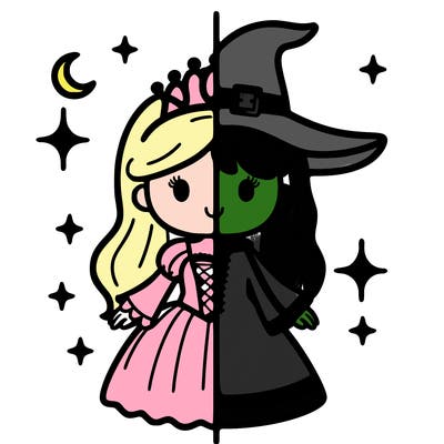 split princess and witch