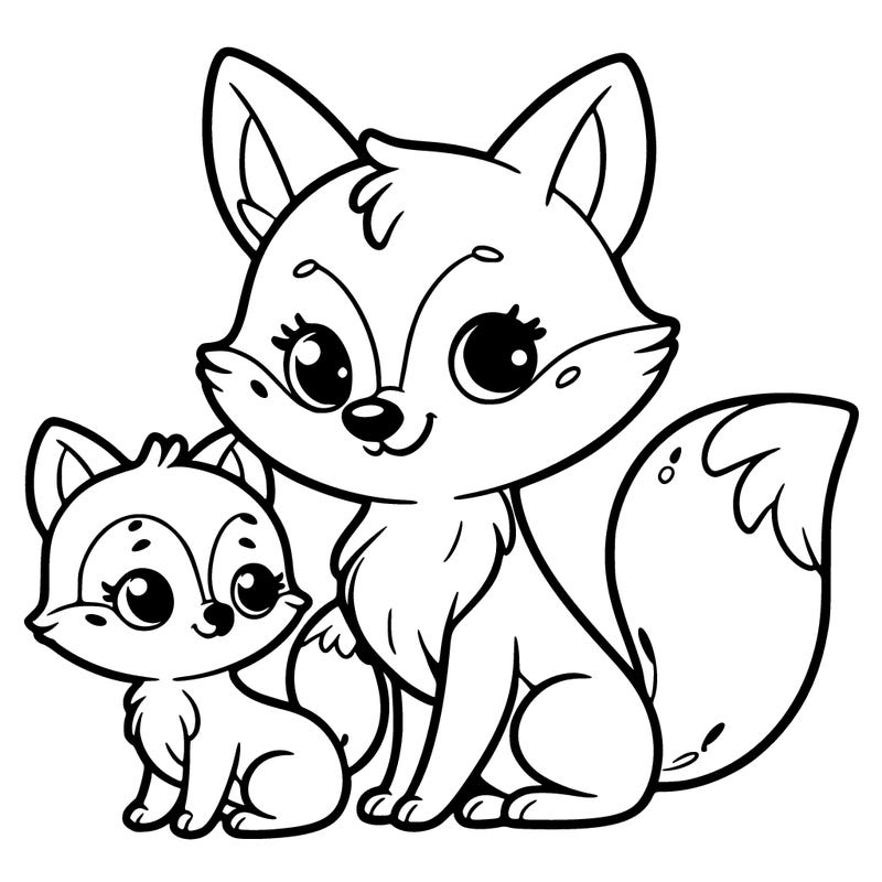 fox and baby fox