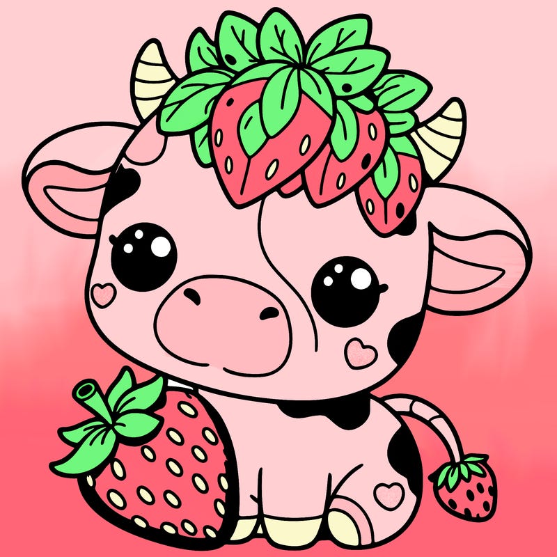 cute strawberry cow