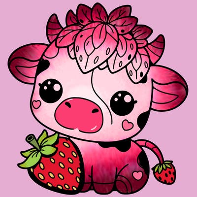 cute strawberry cow