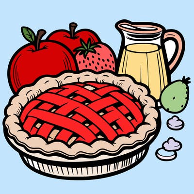 a pie of food