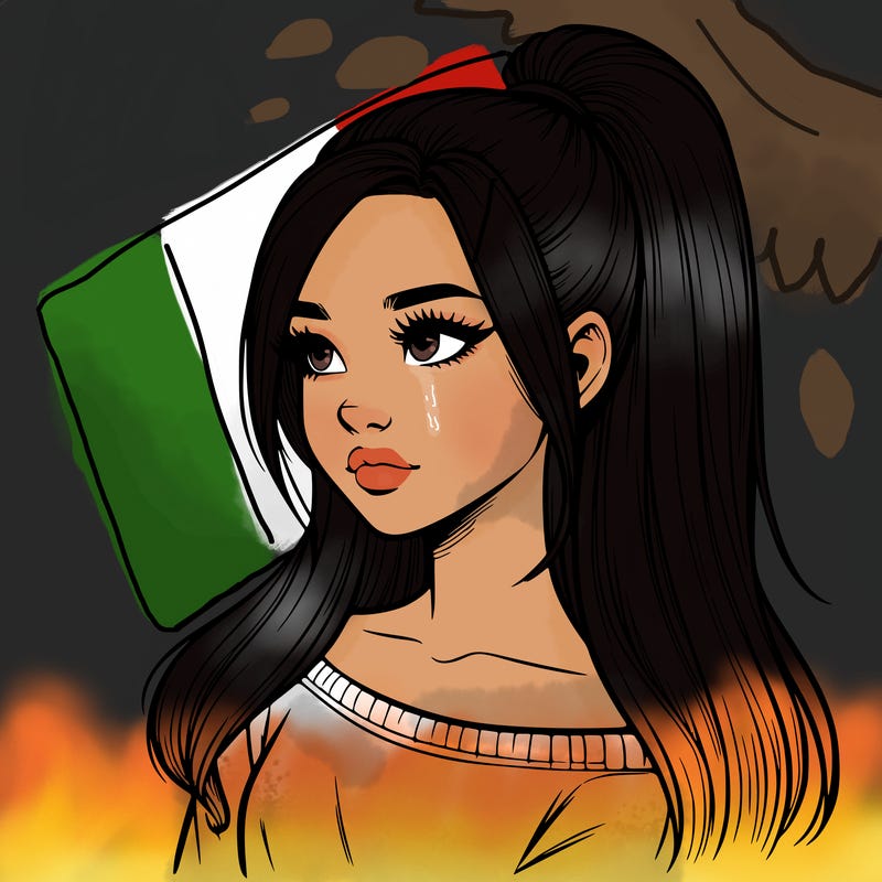 realistic girl with a high ponytail