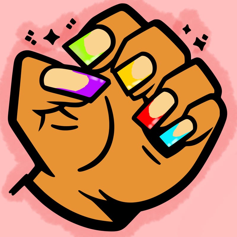 blank square nails with blank hand