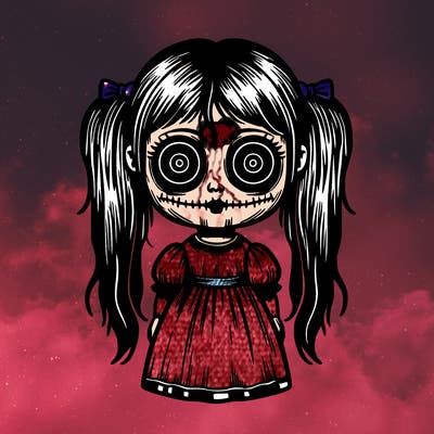 creepy girl doll