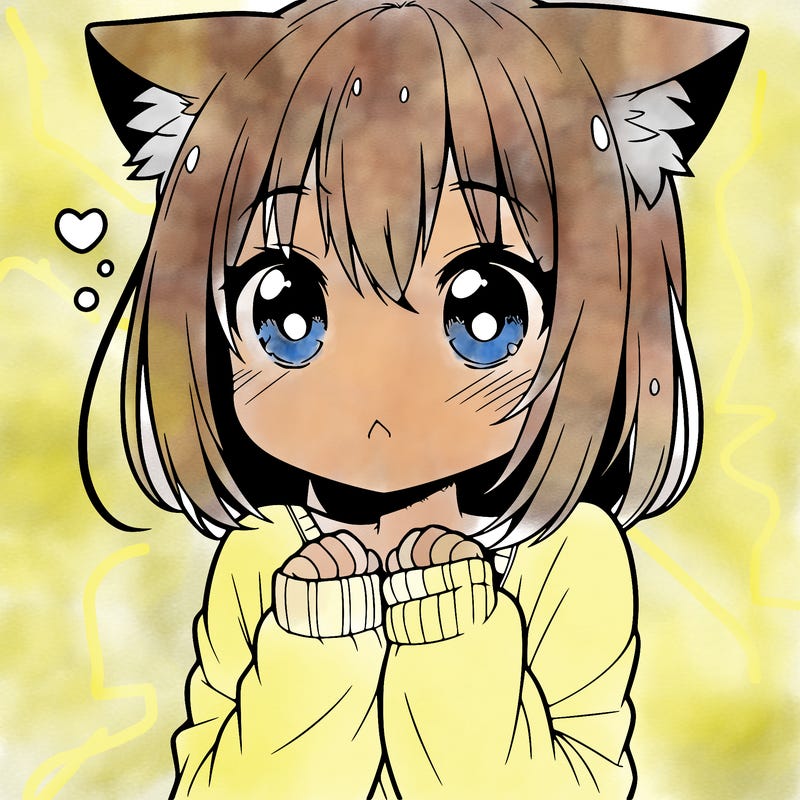 shy anime catgirl