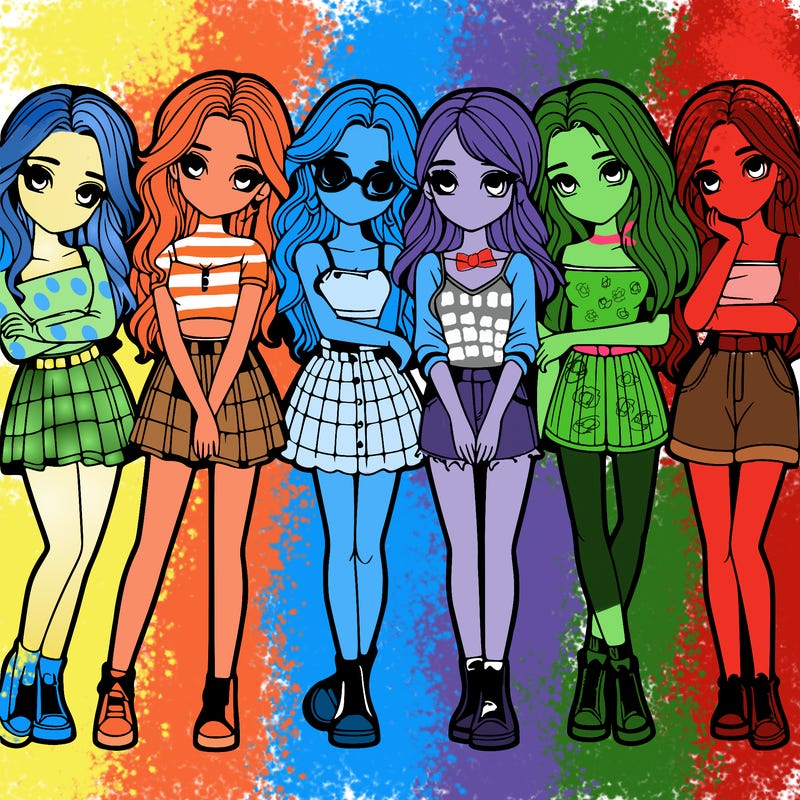 a group of girls realistic