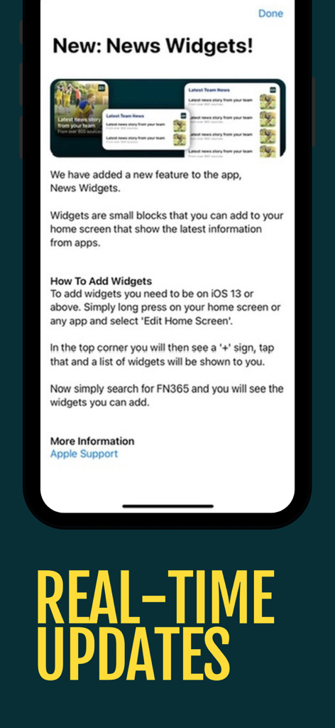 Football News 365 - Soccer - Widget di notizie iOS di Football News 365 per aggiornamenti in tempo reale sul calcio