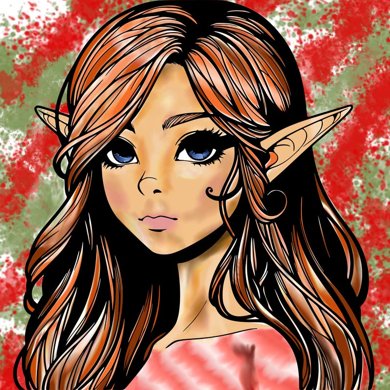 elf girl realistic dark fantasy