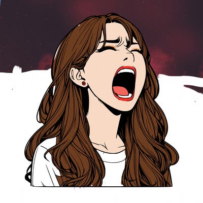 screaming realistic, girl