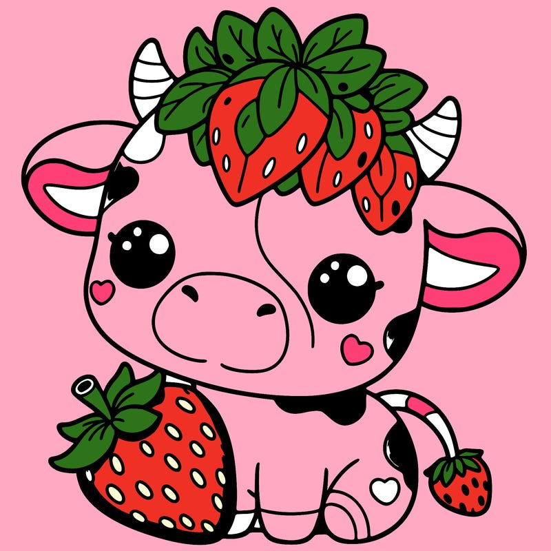 cute strawberry cow