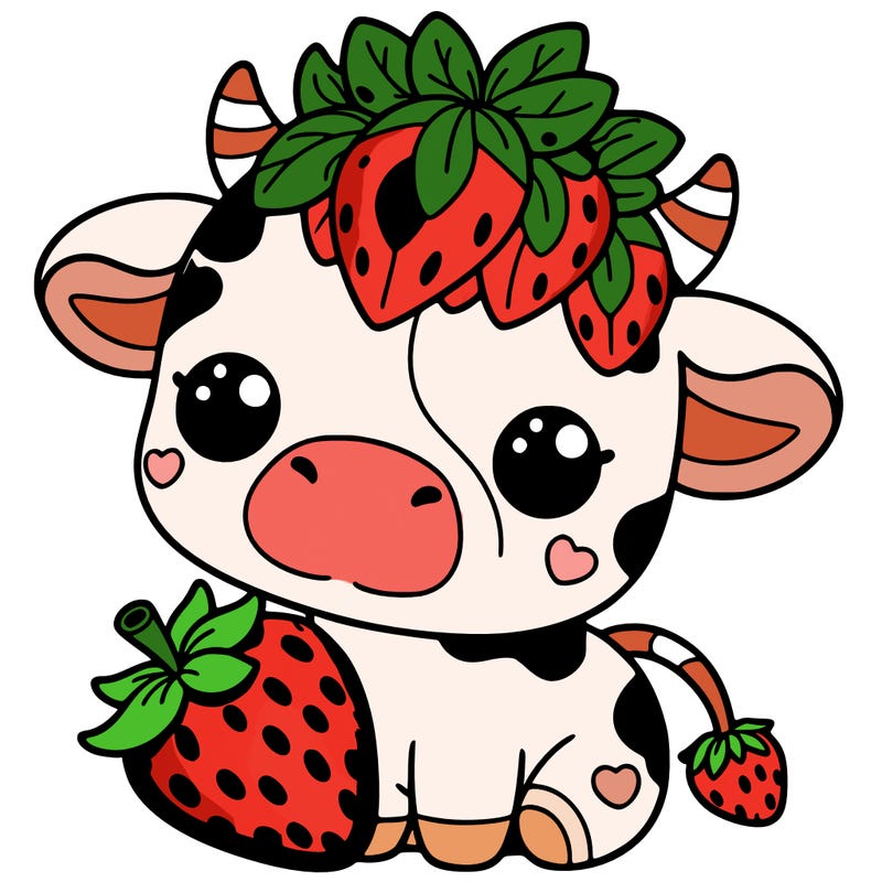cute strawberry cow