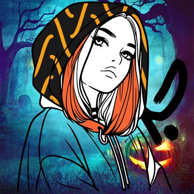 a realistic girl in a hoodie