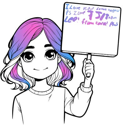 realistic girl holding up a sign