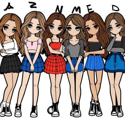 a group of girls realistic